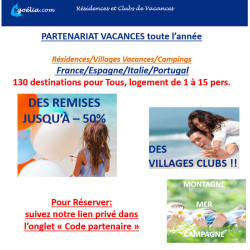 Goelia Vacances -10% supplémentaire avec Accès CE